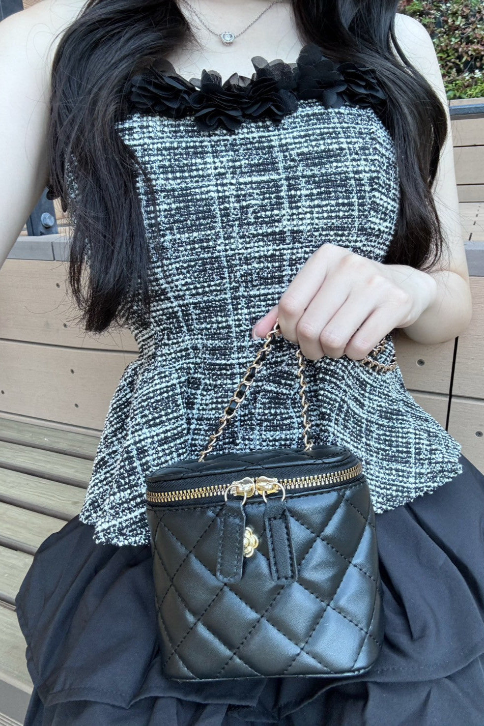 キルティングバニティショルダーバッグ KR11588