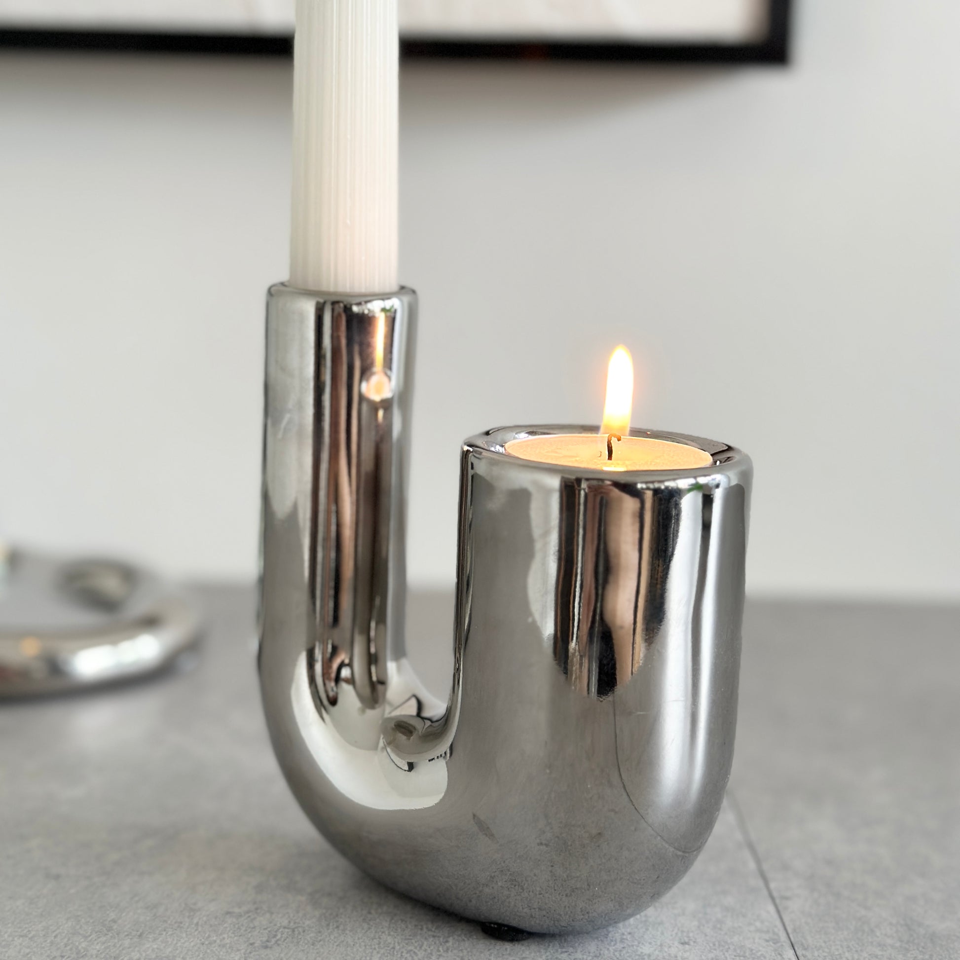 キャンドルホルダー｜シルバーU型キャンドルホルダー - territory