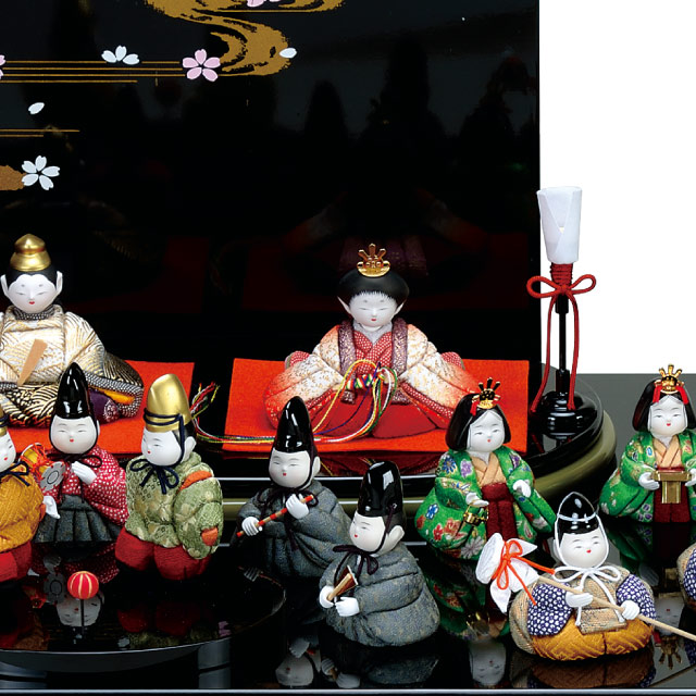 人形の田辺 / 小梅雛 十七人飾り（道具付一式）
