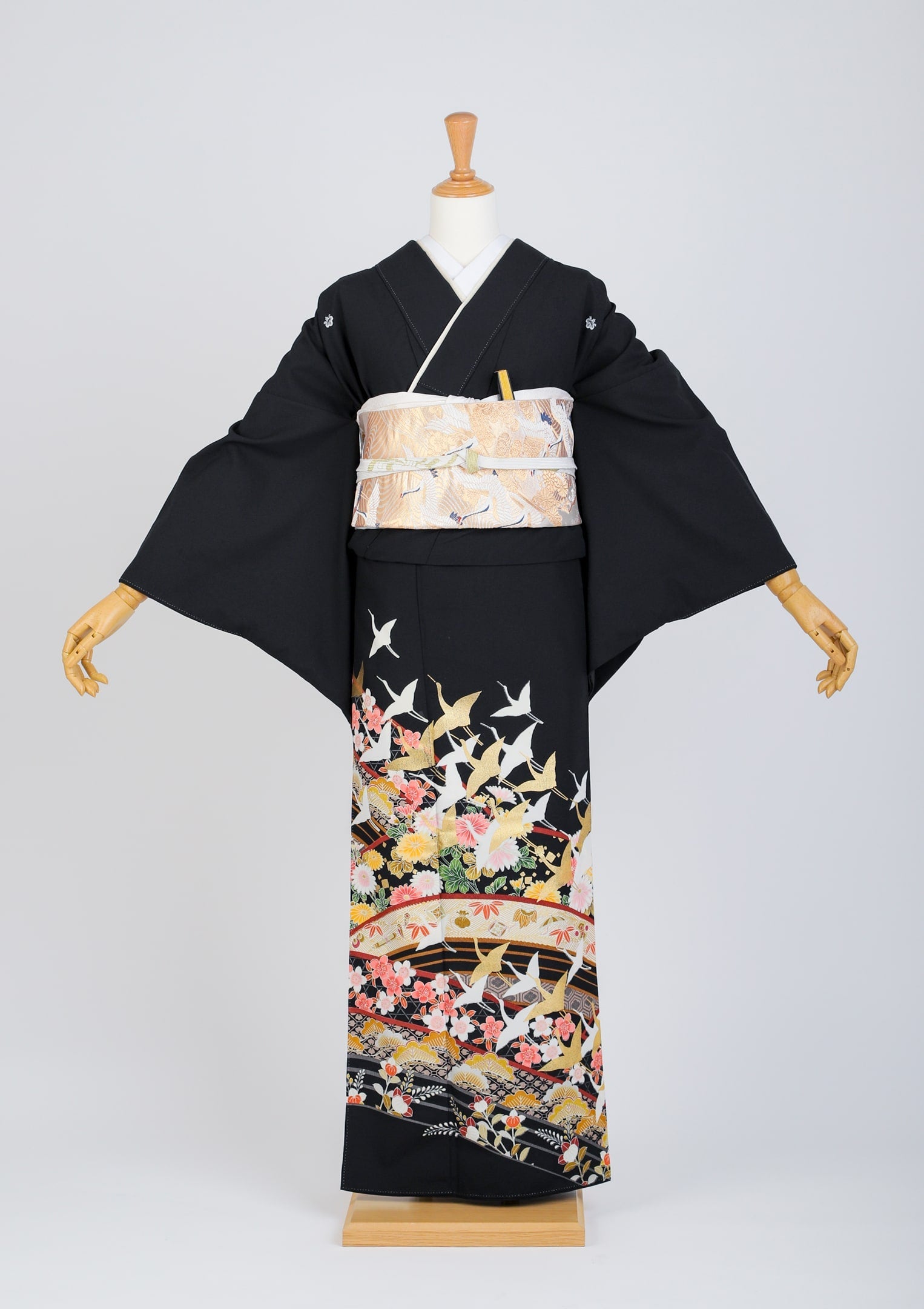 黒留袖レンタル：鶴に祝い花】T-L3 – kimono-hearts-onlinestore