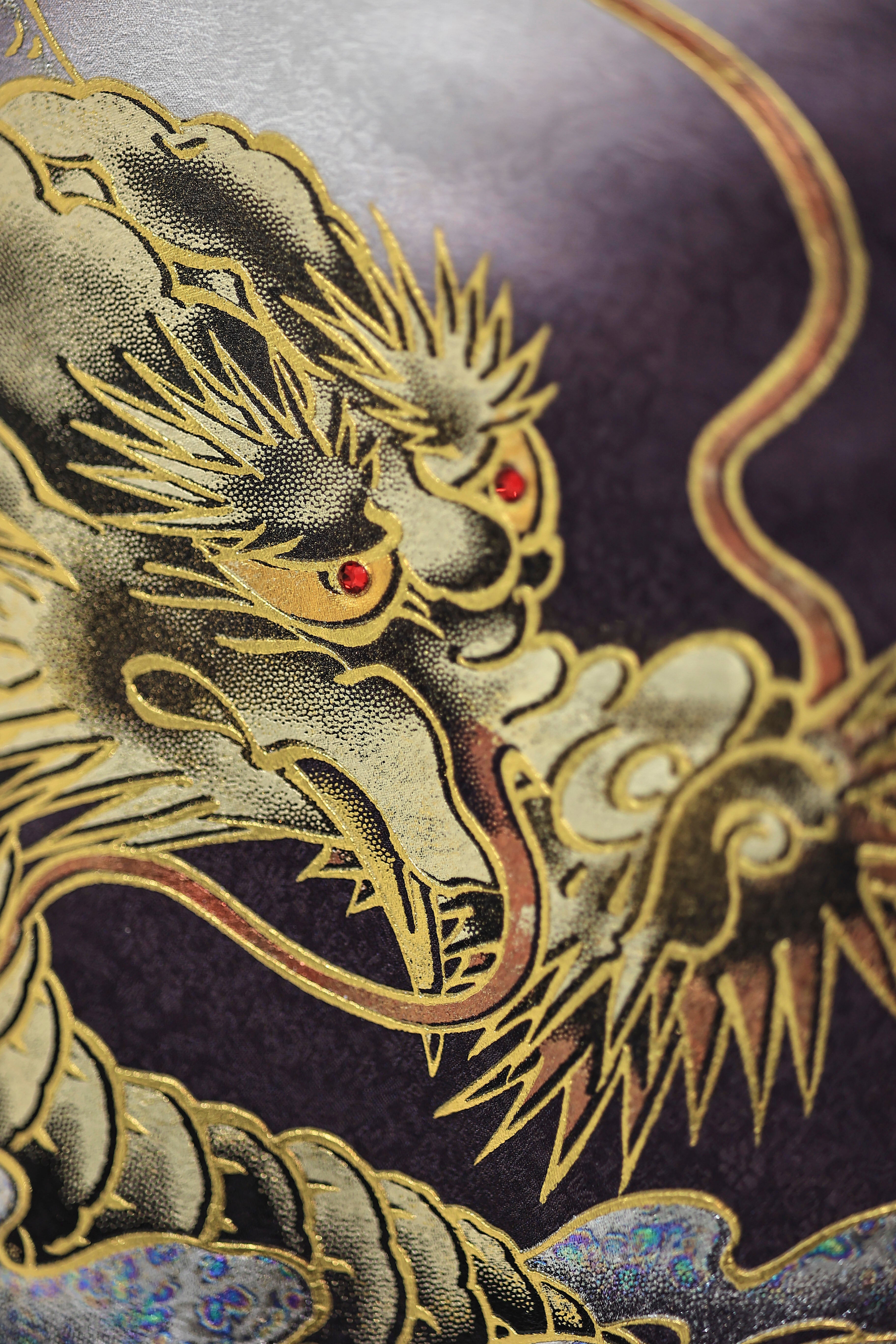 振袖ネットレンタル：紫に白ぼかし】昇竜が強い女性を演出する振袖/KH