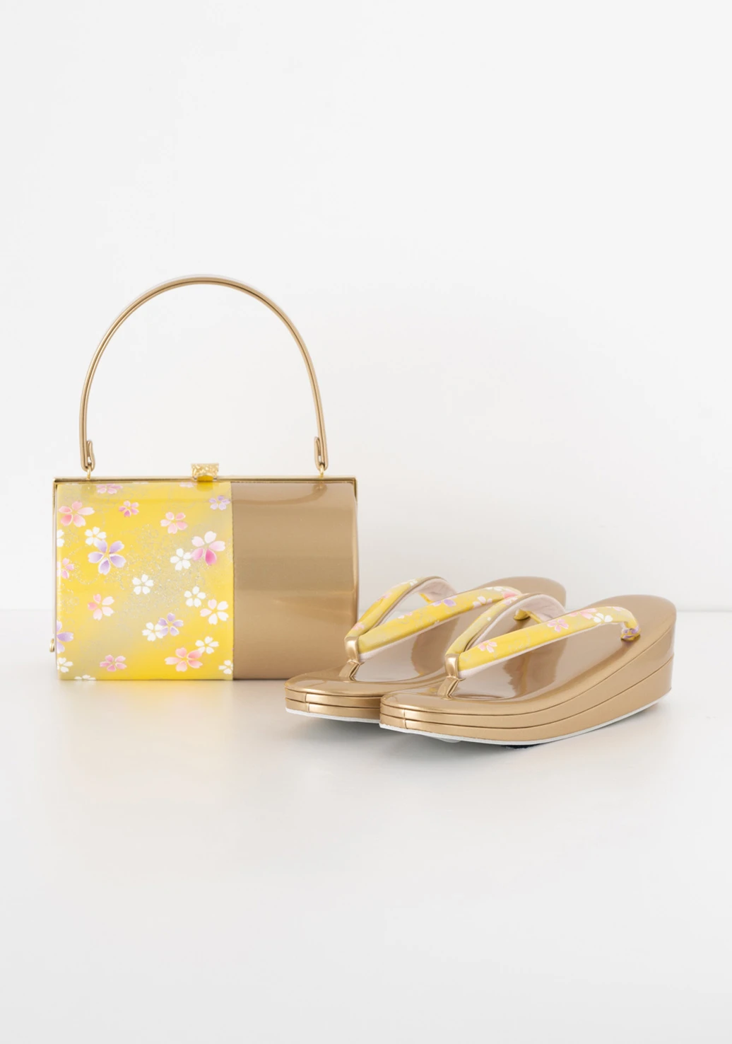 振袖用草履バッグセット／桜／黄色 | 振袖レンタル·購入や成人式の