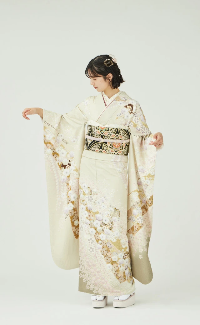 振袖／六花の菊／月白 | 振袖レンタル·購入や成人式の着付けは「きもの