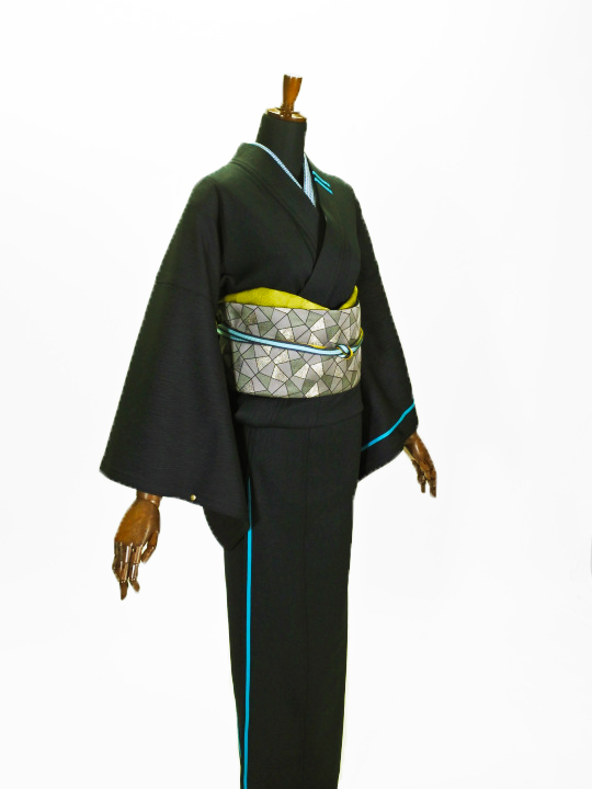 レディースジャージ 小杉縞（クロ×ブルー×グレー）T ジャージキモノ