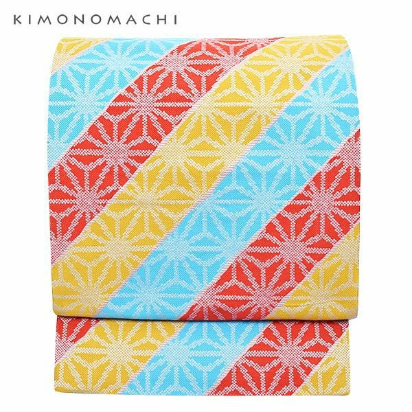 Prices down2】お仕立て上がり京袋帯「三色 麻の葉」全通柄 洒落帯