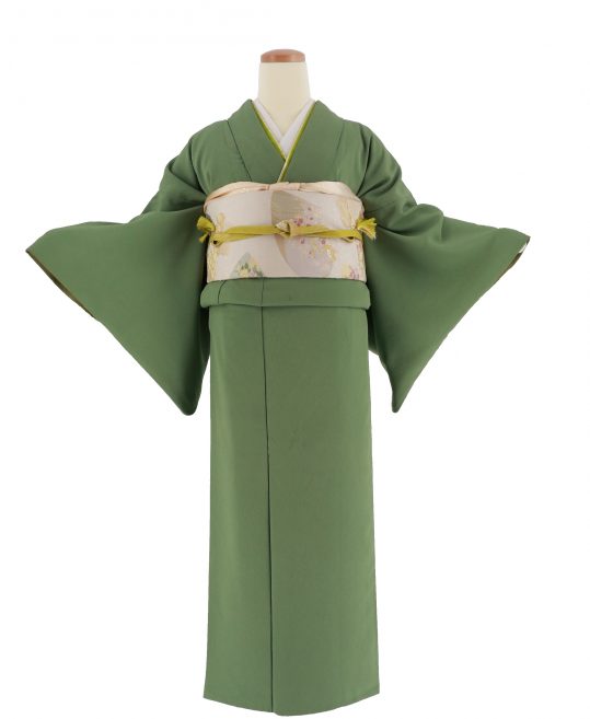 色無地|緑・抹茶色[身長159cmまで]No.326｜着物レンタルのKANEMATA