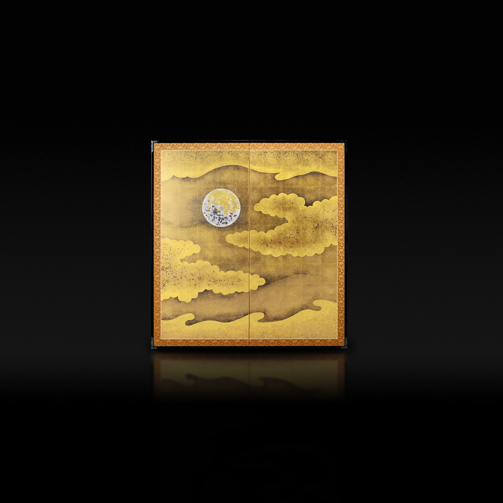 月と雲 屏風(利休屏風) - 金屏風 屏風 の通販(通信販売) KIN BYOBU≪公式≫