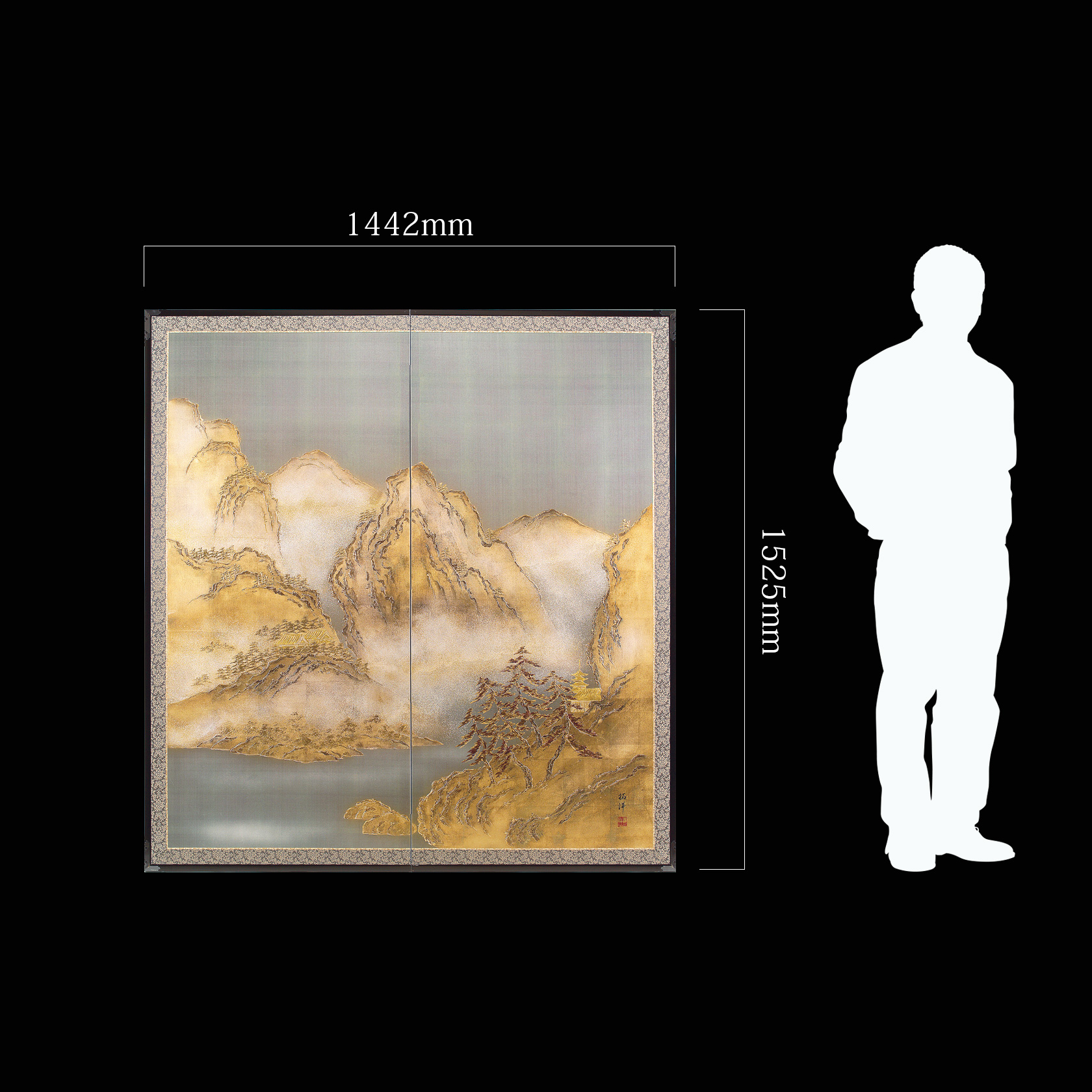 山水 屏風(利休屏風) - 金屏風 屏風 の通販(通信販売) KIN BYOBU≪公式≫