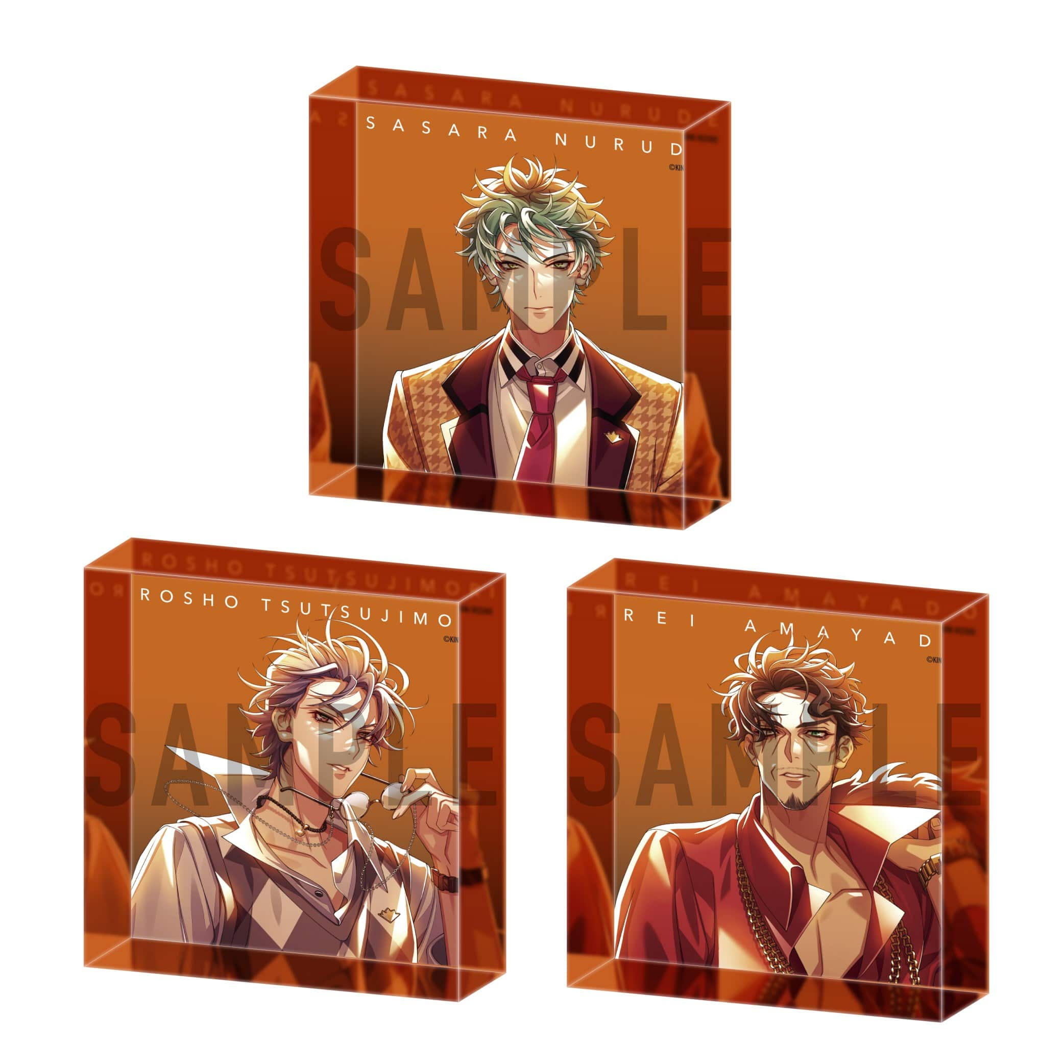 ヒプノシスマイク言の葉党　アクリルブロック&缶バッチセット KING e-SHOP > .言の葉党 ＋アクリルブロック3種セット: 音楽