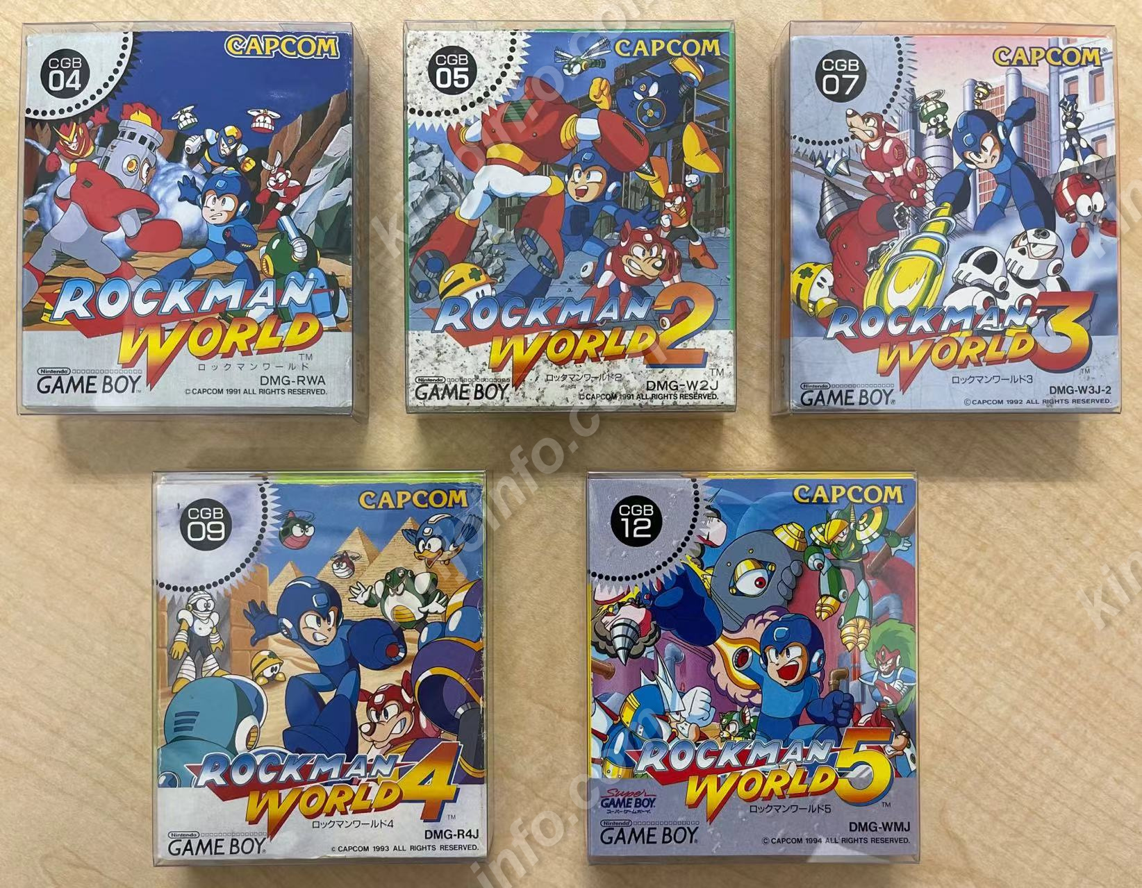 ロックマンワールドシリーズ5本セット【中古美品・完品・GB日本版