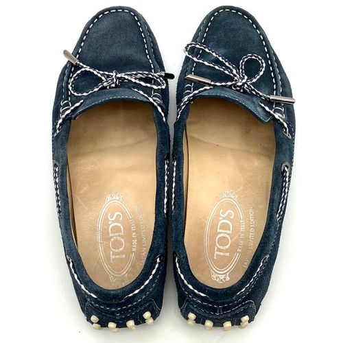 トッズ TOD'S ドライビングシューズ ローファー スウェード ブルー 約
