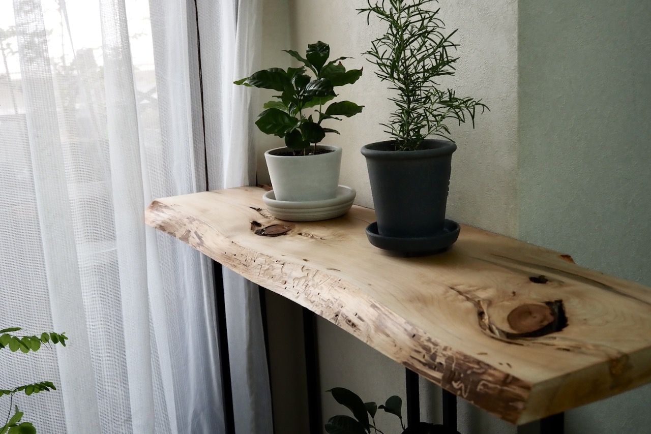 一枚板を「コンソールテーブル」の天板にいかが？ お客様の活用例と