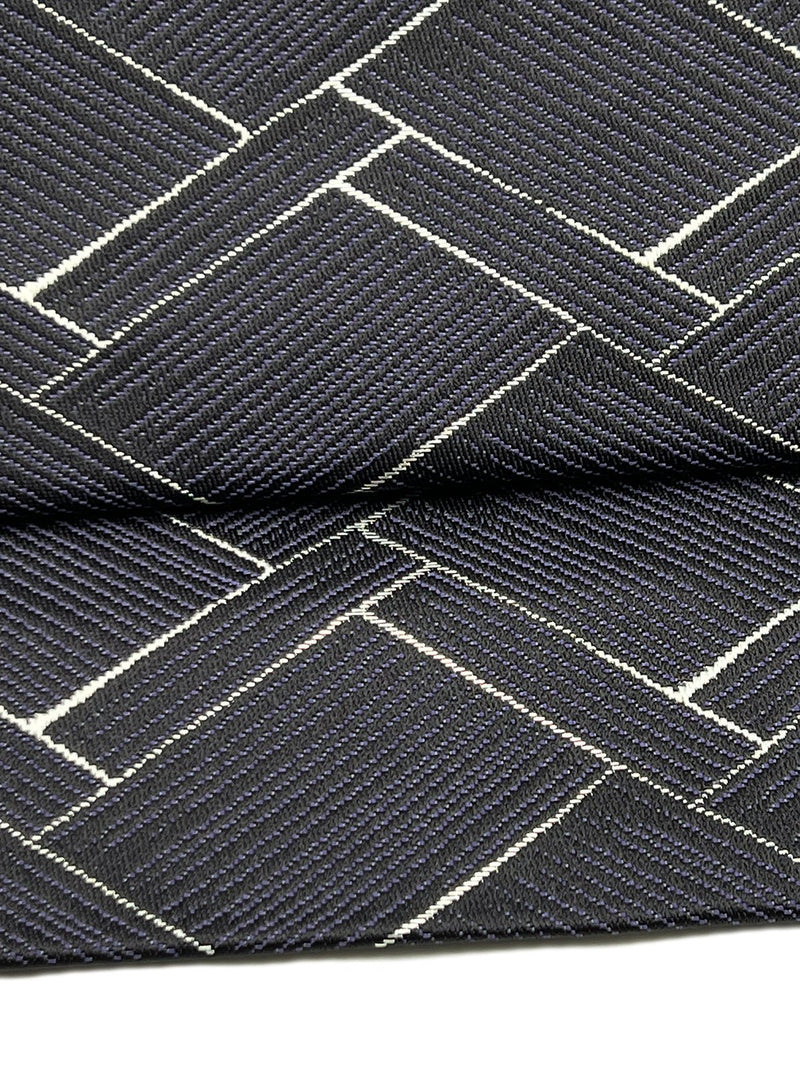 受注終了】博多織八寸名古屋帯 網代 紫黒 （しこく）色[紅衣オリジナル