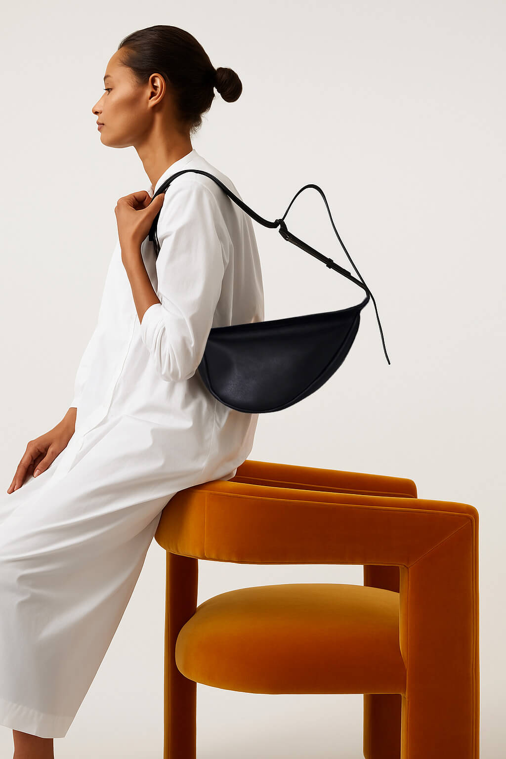 The Row Small Slouchy Banana Bag in Leather – Kinship JP