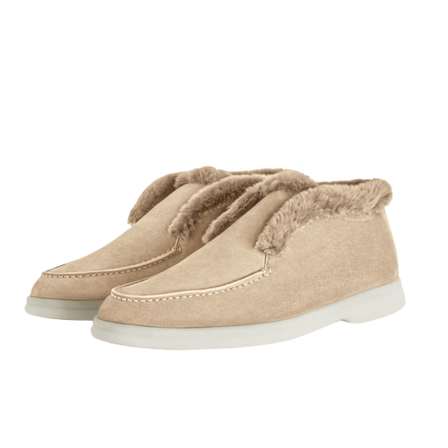 Loro Piana Women's Open Walk Ankle Boot (Suede with Beaver Fur