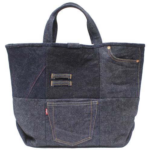 サムライジーンズリメイクデニムトートバッグ