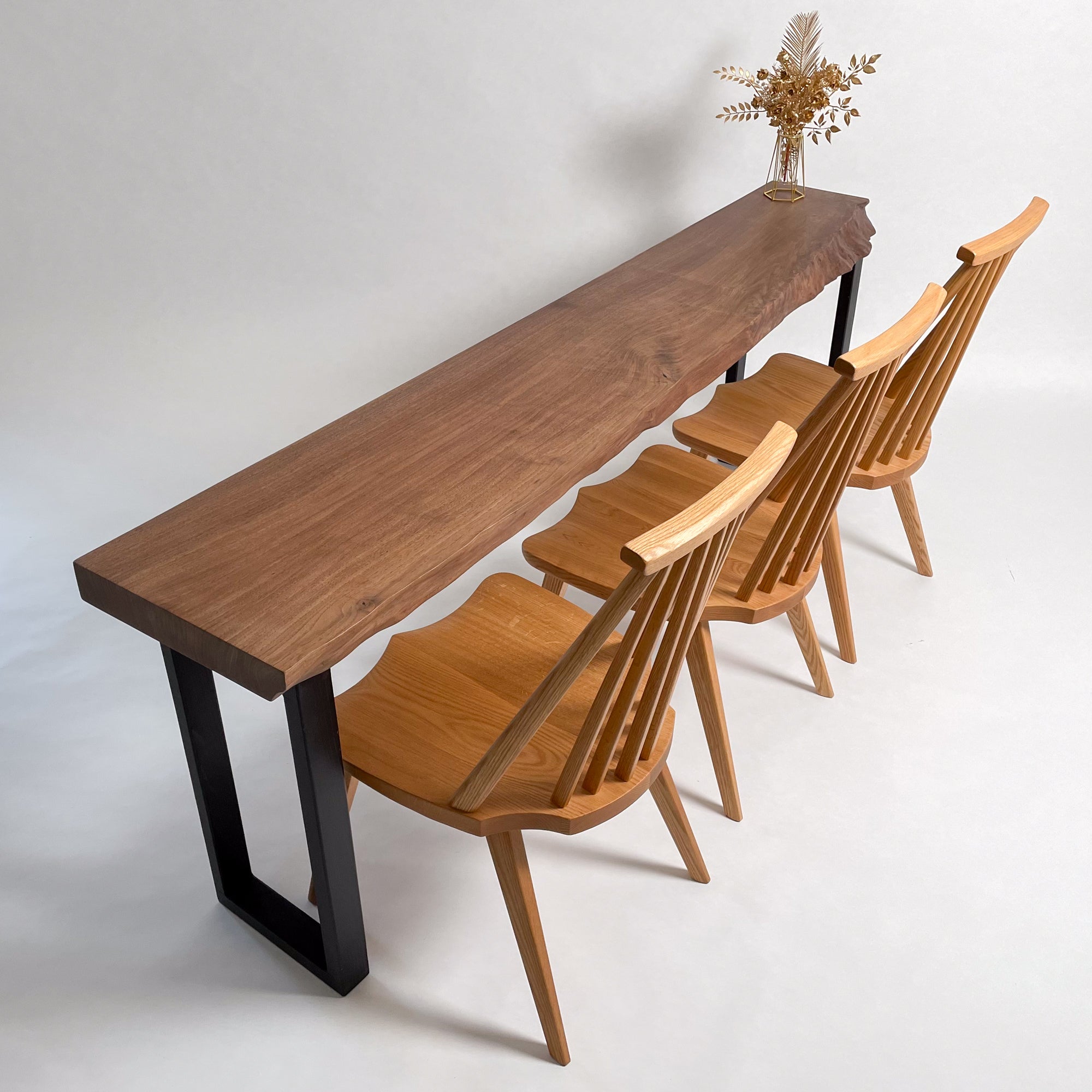 KIDOMEIMOKU ウォールナット一枚板カウンター｜200cm(3人掛け