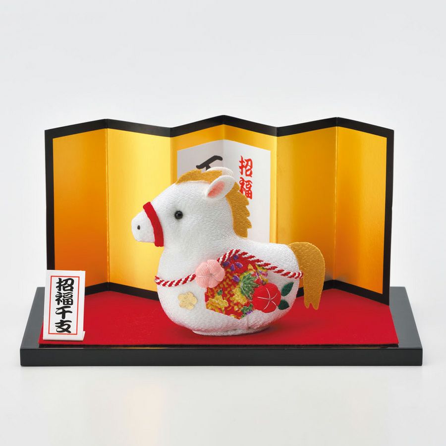 2026干支キット ちりめん細工の福ふく馬 |生地 和柄/和布/ちりめん手芸