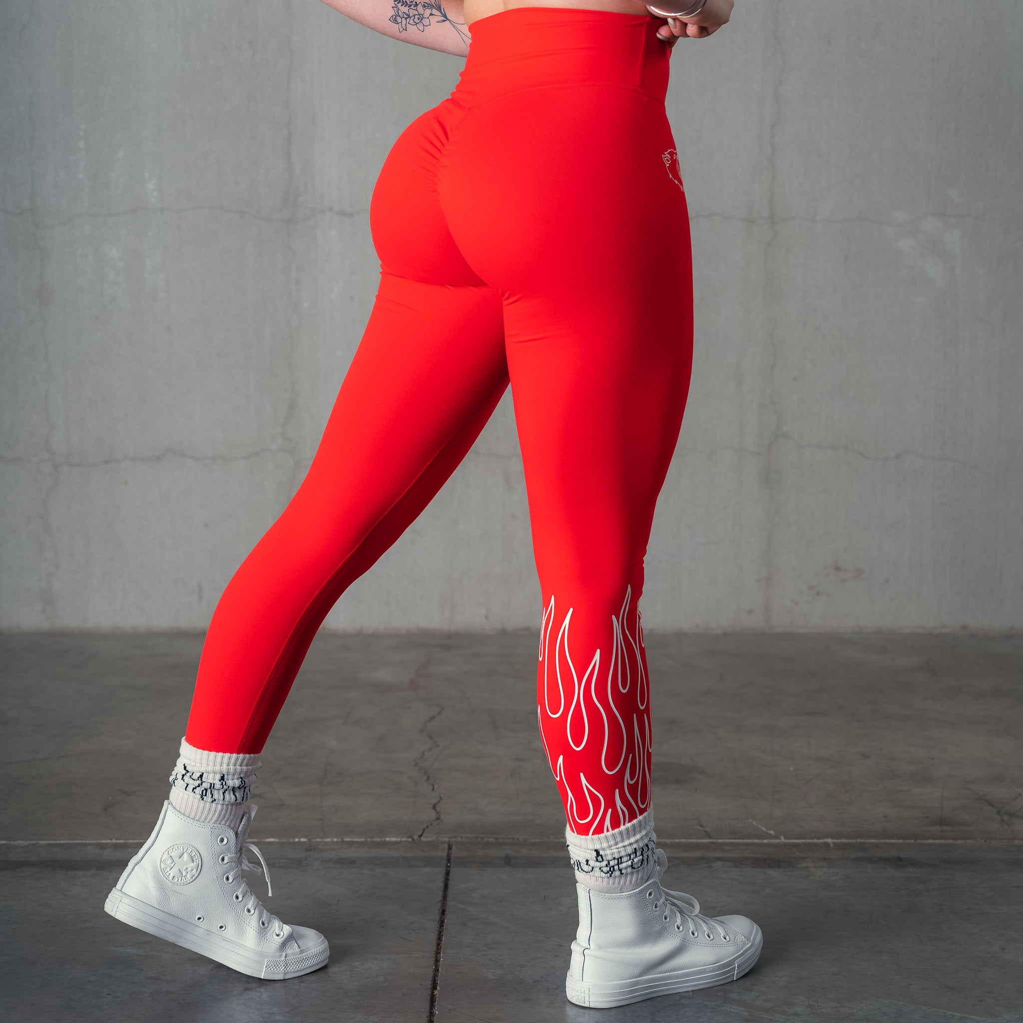 FLAME LEGGINGS - RED / WHITE – Kill Crew