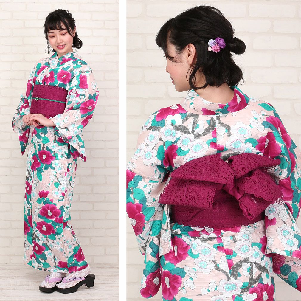 レース半幅帯 ＜撫松庵＞ 全4色 日本製