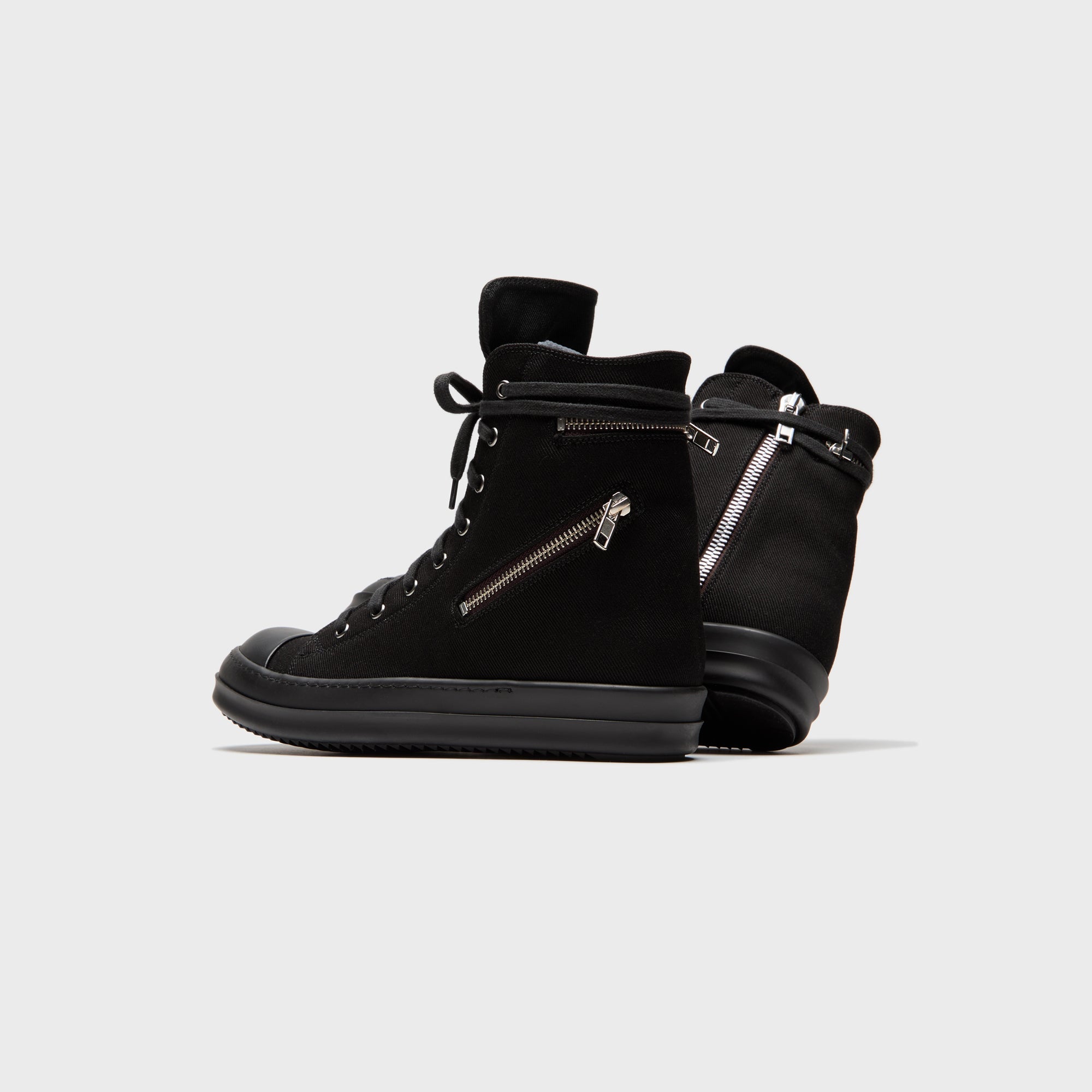 Rick Owens Cargo Sneaks Overdyed Denim - All Black – Kith