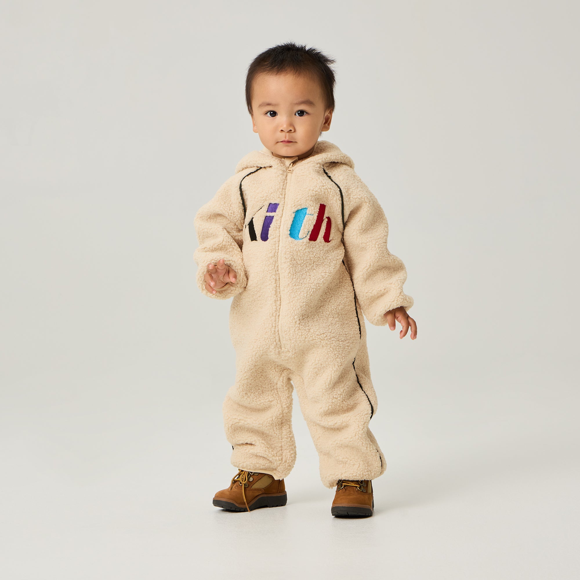 Kith Baby Logo Sherpa Coverall - Oat