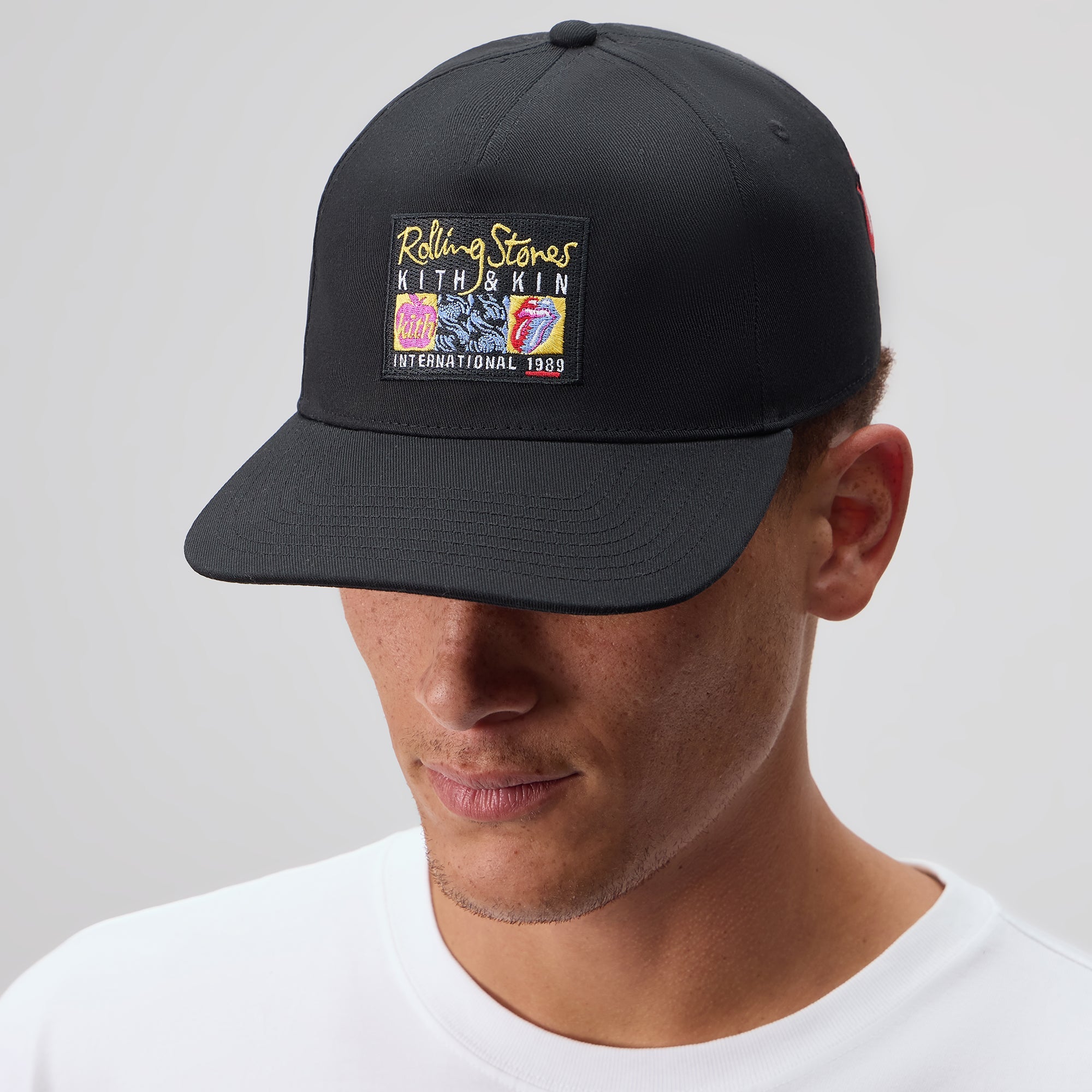 Kith for The Rolling Stones Twill Bay Low Pinch Crown Hat - Black