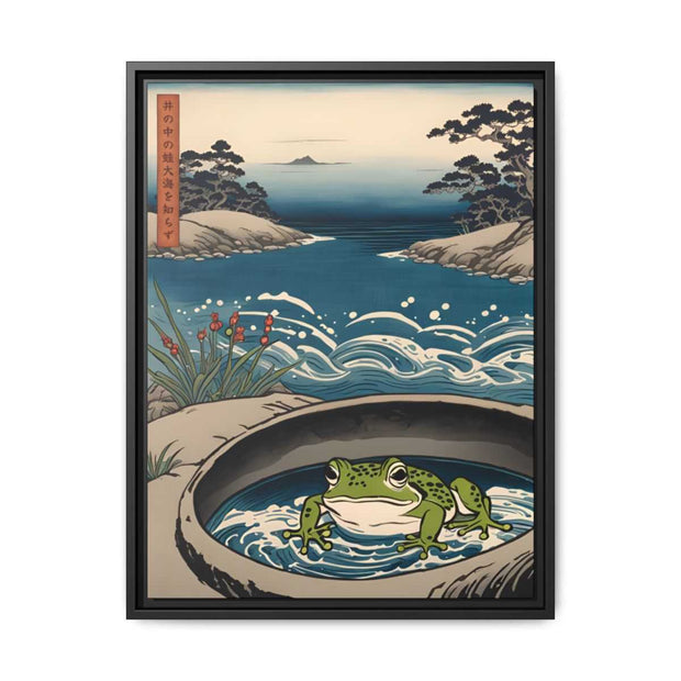 Framed printed canvas - Proverb - Frog in the well – Kiruato