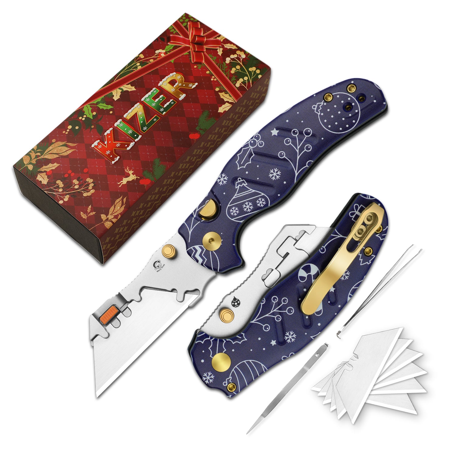 Christmas C01C 2.9 - 2.8 inch 5CR15MOV G10 V3488.29JMC2 Limited-Kizer