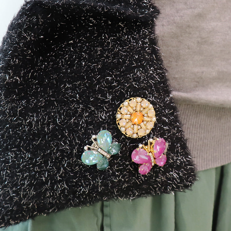 レシピNo.KR1089 貴和クリスタルのビジューバタフライブローチ – 貴和