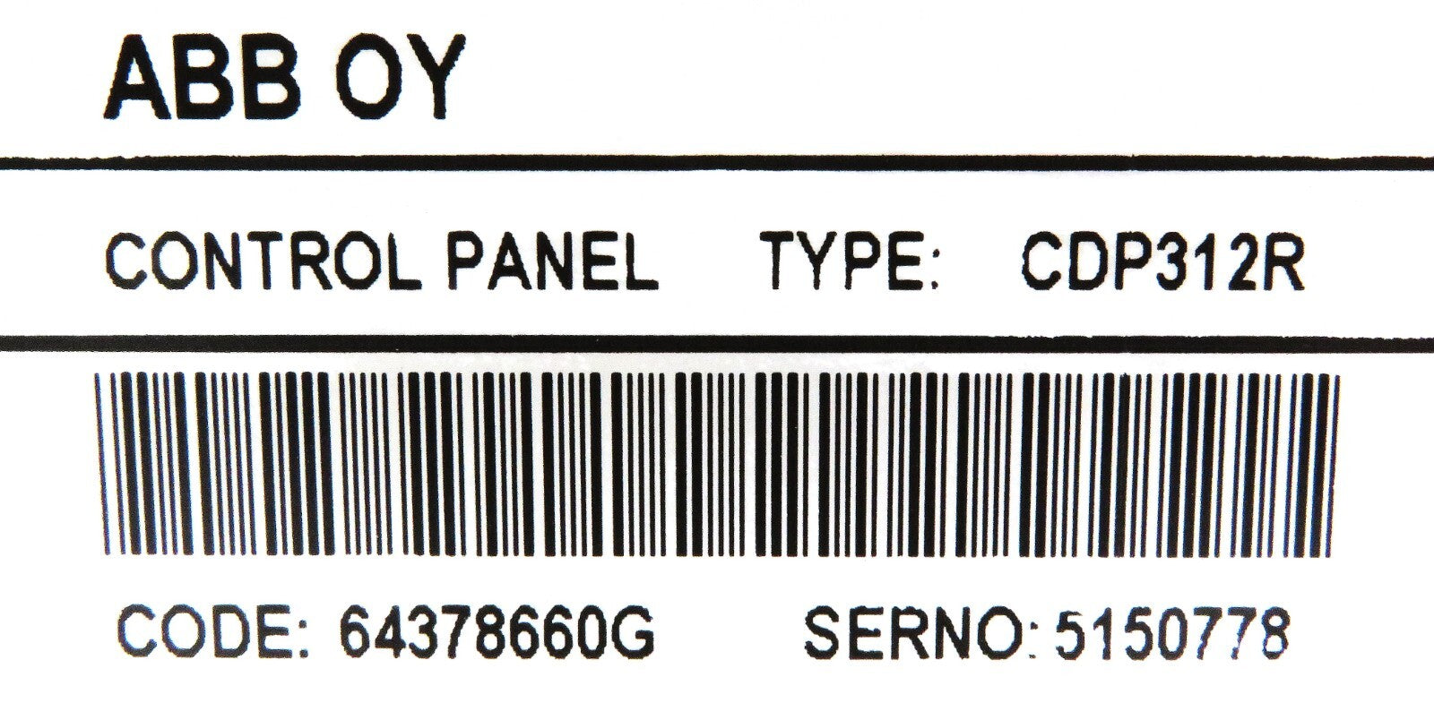ABB CDP312R Control Panel for ACS800 Drives 4x20 LCD 16-Button Interfa