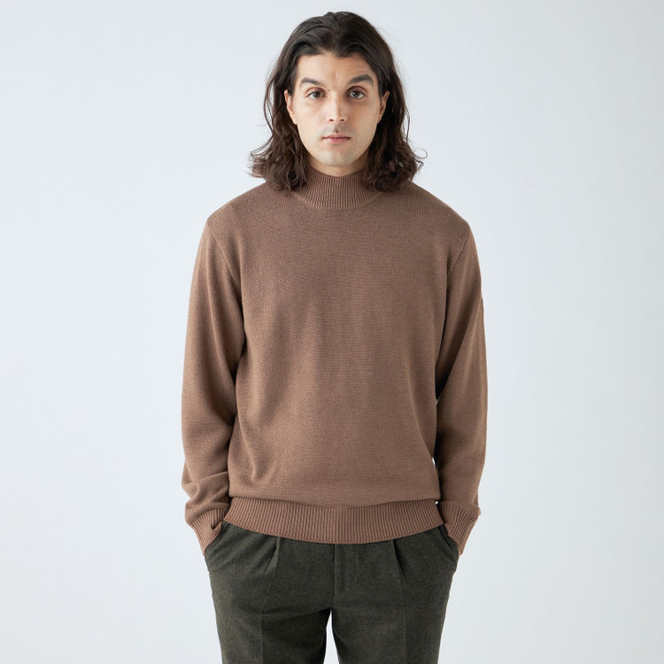 stanley blacker new york】【秋冬】モックネックニット/ブラウン