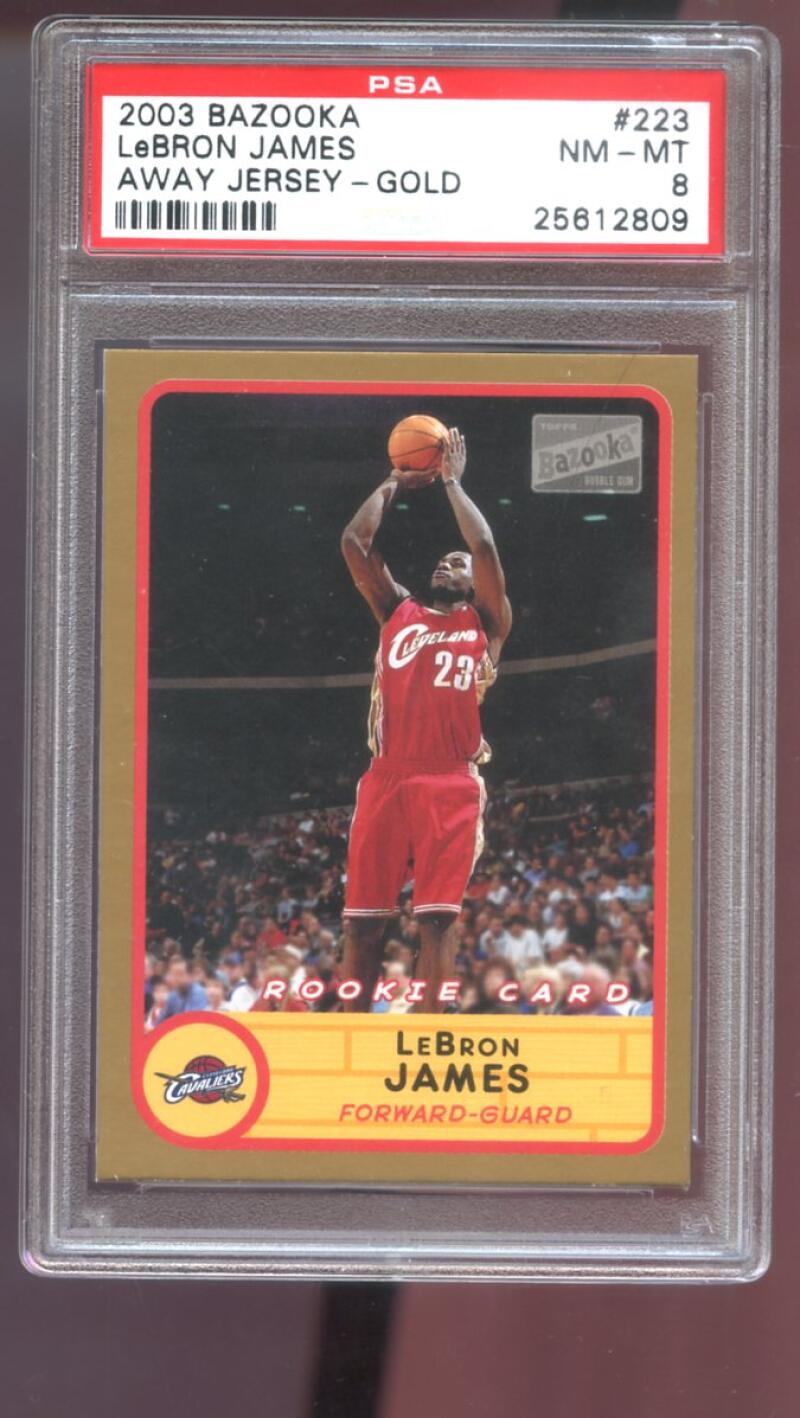 2003 Topps Bazooka GOLD 223 Lebron James ROOKIE RC PSA 8 Graded