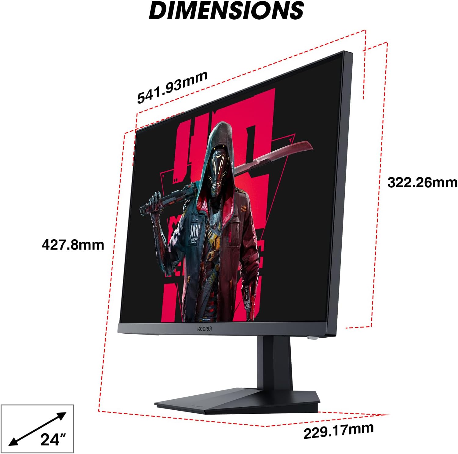 Koorui 24 Inch FHD 165Hz IPS Gaming Monitor with Adaptive Sync