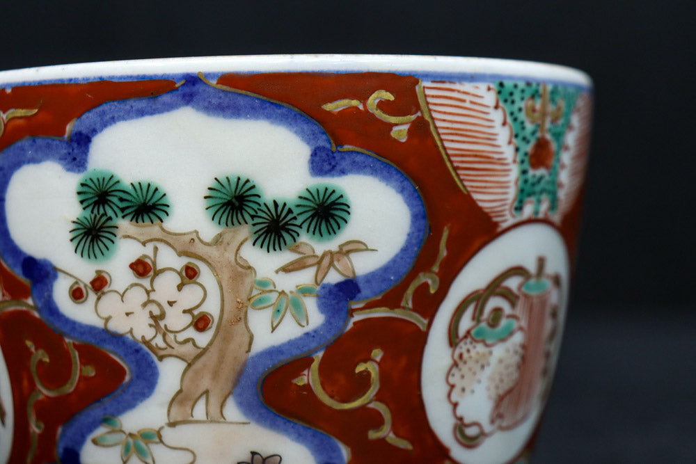 縁起物の絵柄が映える古伊万里の向付 DC7936 在庫7個 – 古福庵