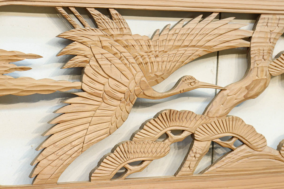 欄間 彫刻 縁起物 松 木彫り 伝統工芸 時代建具 古民家 幅1860mm 欄間