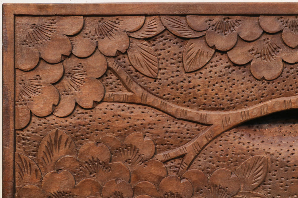 軽井沢彫 木製桜彫刻トレイ 縁彫 軽井沢彫 木製桜彫刻トレイ 縁彫