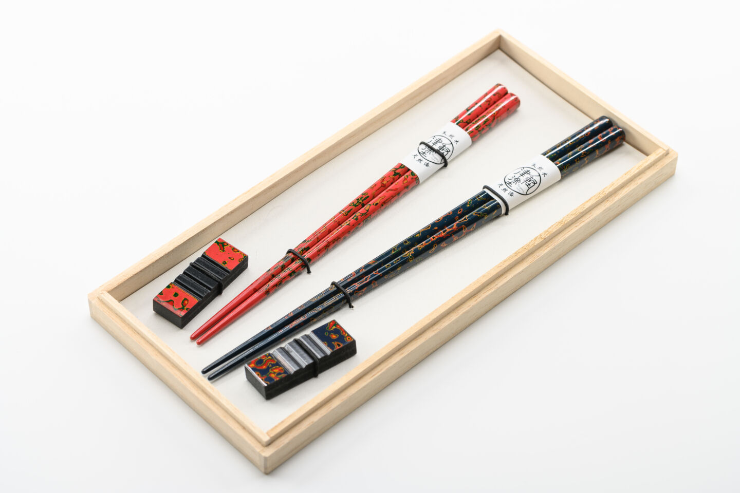 夫婦箸・箸置きセット 藍・桃 | 津軽塗 小林漆器のネット通販