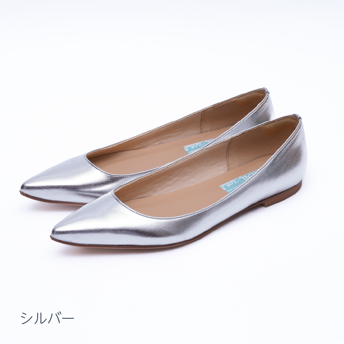 フラットシューズ-シルバー