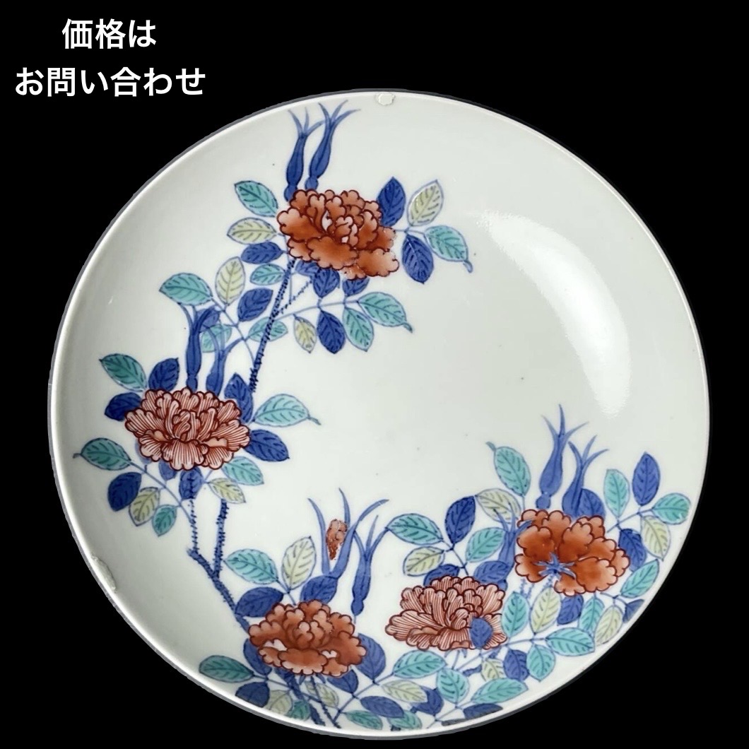 A 盛期鍋島色絵薔薇文五寸皿 | 古美術萬里