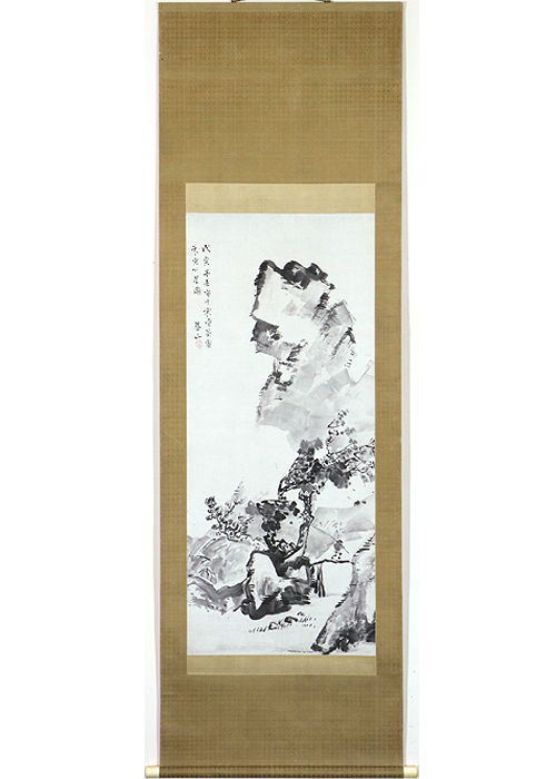 真作】藤瀬冠邨（画）来城（賛）/瓢箪画賛/掛軸/名家伝来/Z-849 真作