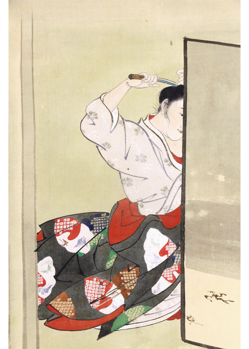 河鍋暁斎 袈裟御前之図 | 古美術瀬戸