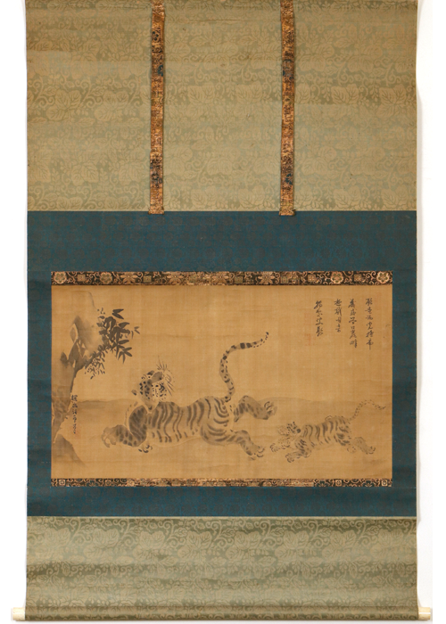 ◇『 巨勢金岡 仏画 題箋極 日野大納言 雪湖極書 』掛軸◇検）狩野永徳