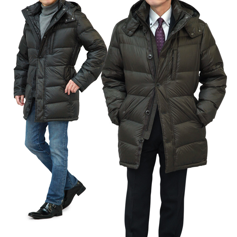 ダウンコート メンズ ロングコート フード着脱可能 ビジネス