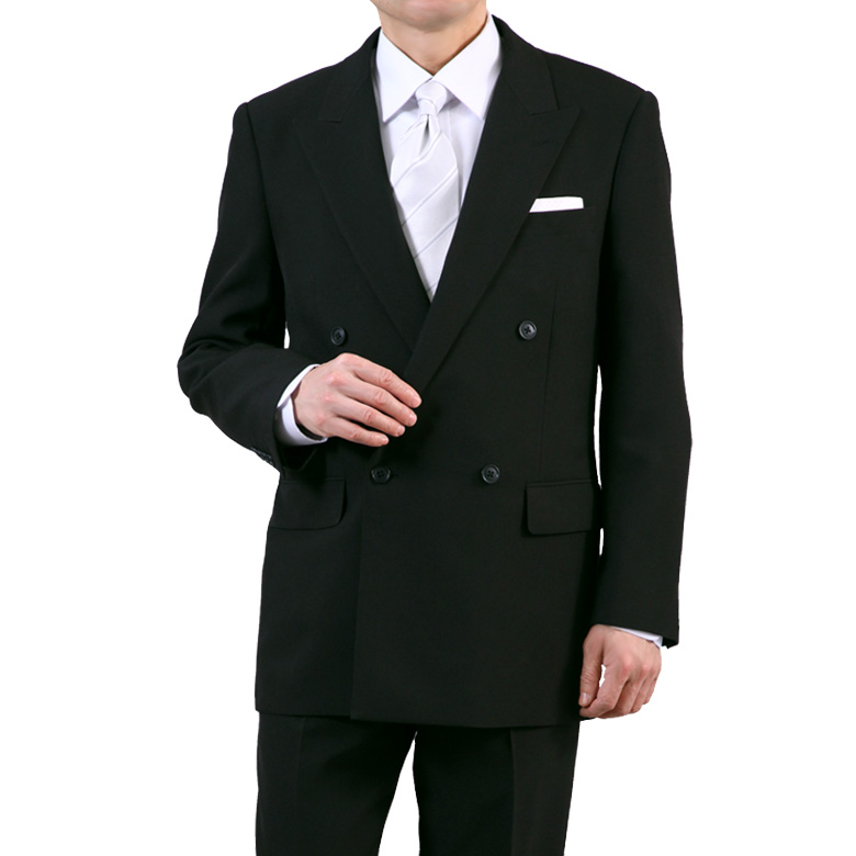 礼服 喪服 メンズ ダブル フォーマルスーツ 4つボタン ダブルブレスト