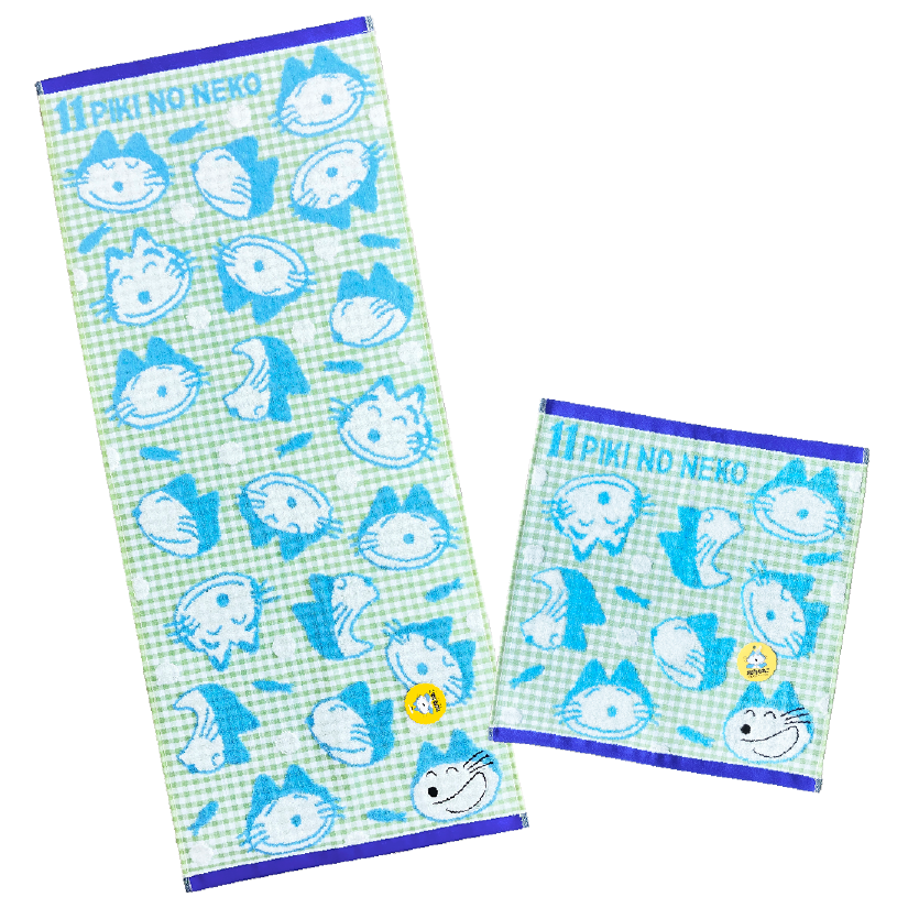 11ぴきのねこニャゴチェックタオルセット（2枚セット） | こぐま社