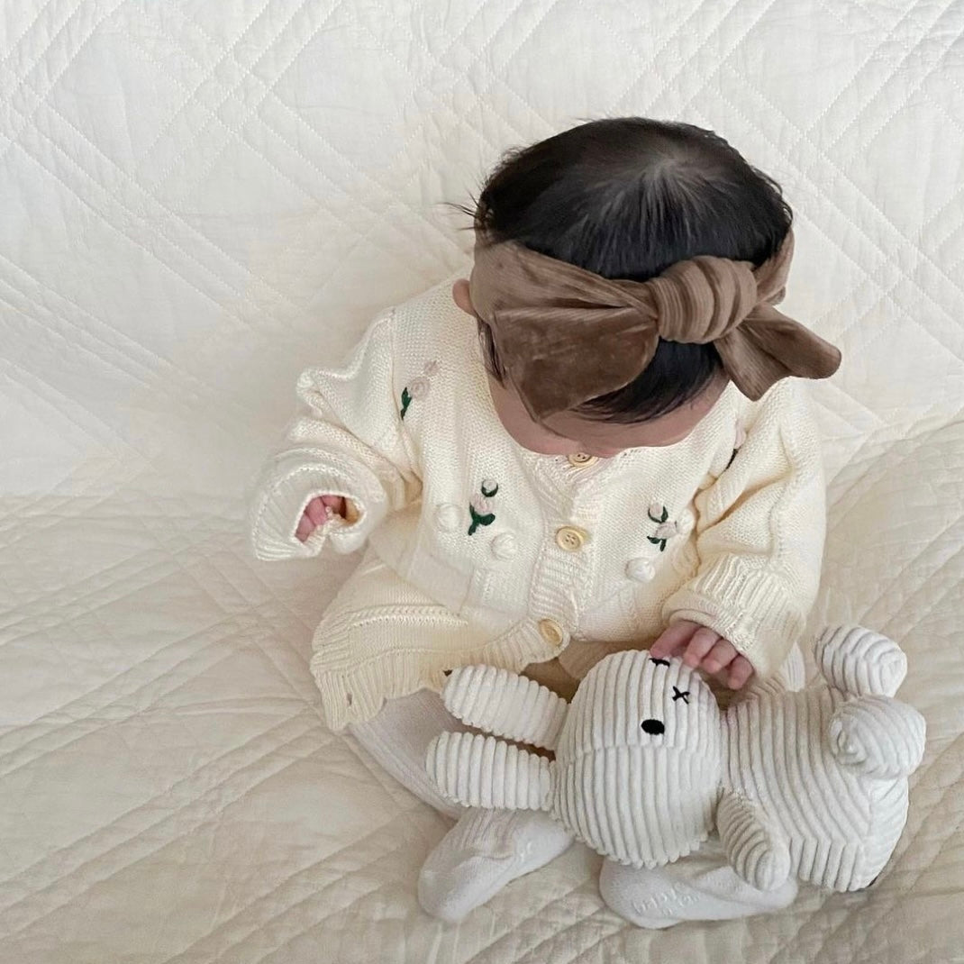 予約商品）ボンボンフラワーニットカーディガン/サロペット【N2637】