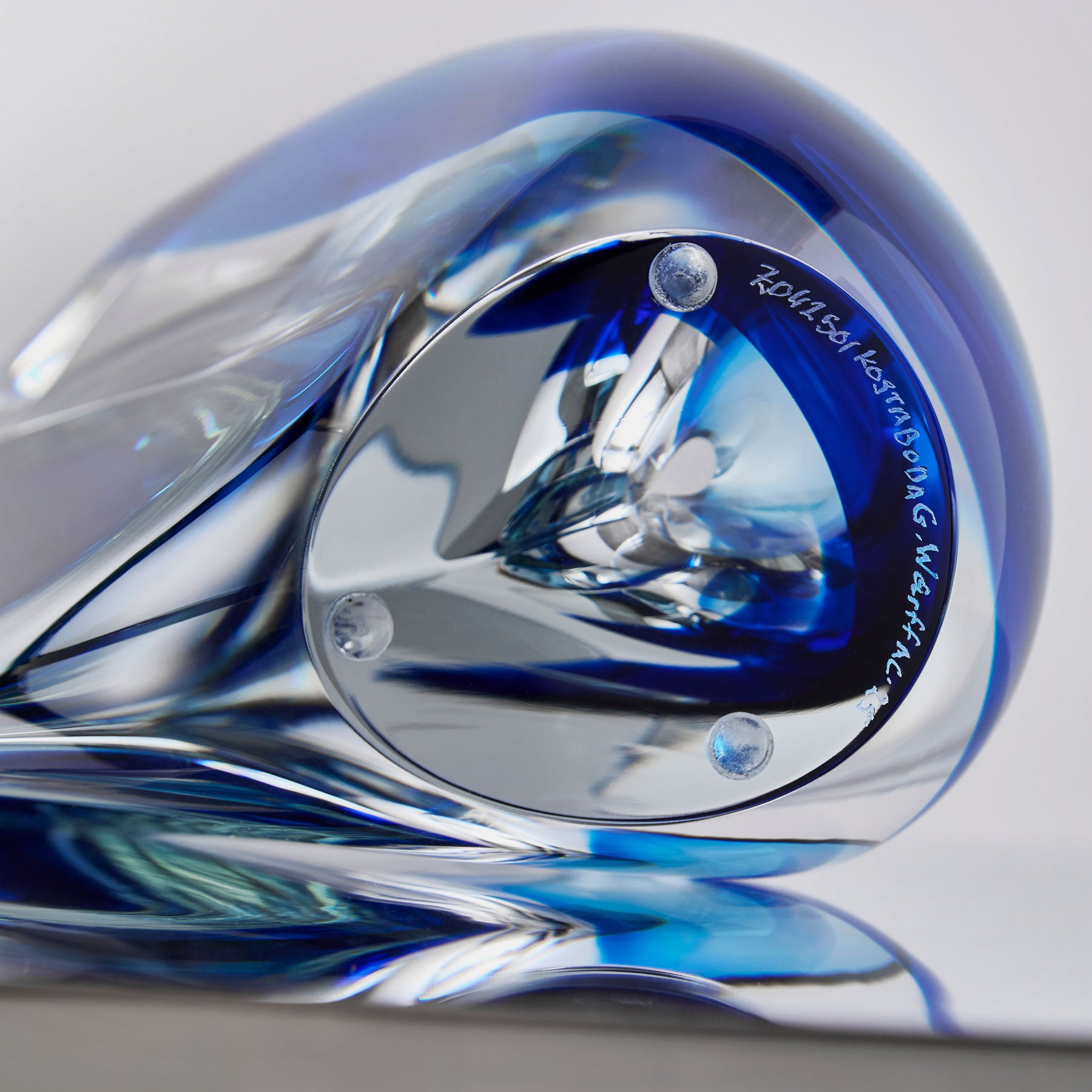 Kosta Boda Mirage Vase Blue/Blue Crystal Glass Large Art Decor