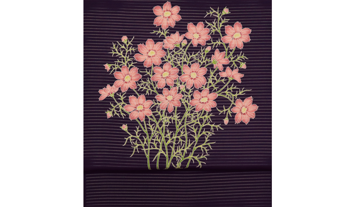 染帯 名古屋帯 夏帯 手描き友禅 腰原きもの工房 秋桜