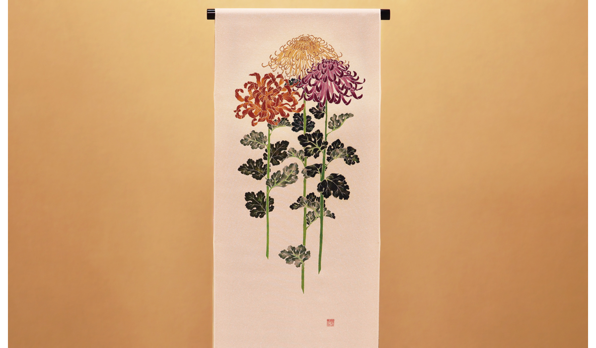 染帯 染名古屋帯 洒落帯 手描き友禅 腰原きもの工房 乱菊